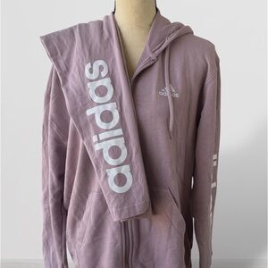 Adidas Women Essential SET Full Zip Linear French Terry Hoodie & Matching Pants